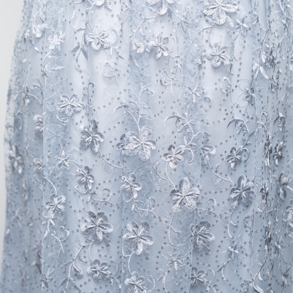 Adrianna Papell - Off Shoulder Floral Embroidered Dress - Picture 9 of 13